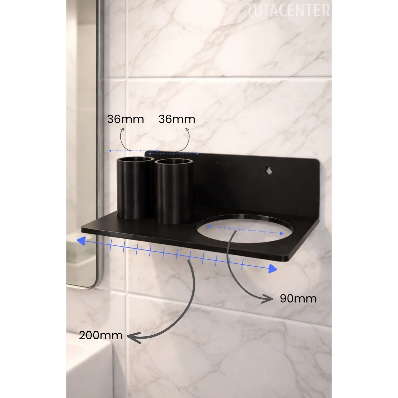 Saç Kurutma Makinesi Standı | Fön Makinesi ve Fırça Yuvalı Düzenleyici | Sadece Stand Gönderilir.