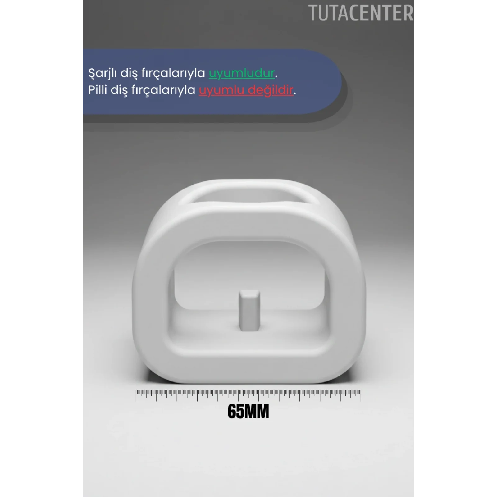 Şarjlı Diş Fırçası Tutucu Stand 1 Bölmeli - Tek Bölmeli Şarjlı Diş Fırçası Standı Plastik