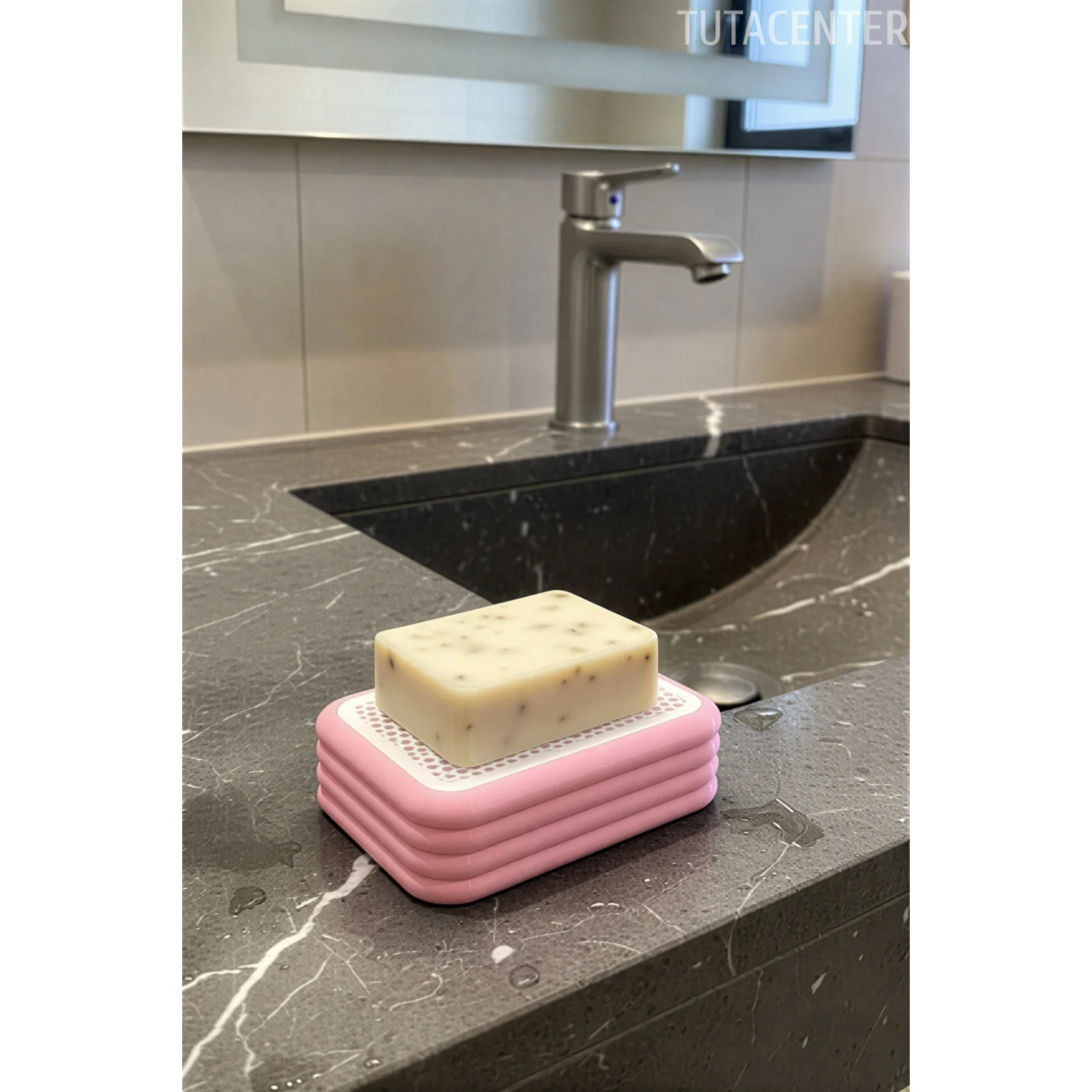 Katı Sabunluk Plastik Banyo Sabunluğu Lavabo İçin Pratik Sabunluk - Mutfak Süngerliği - Süngerlik