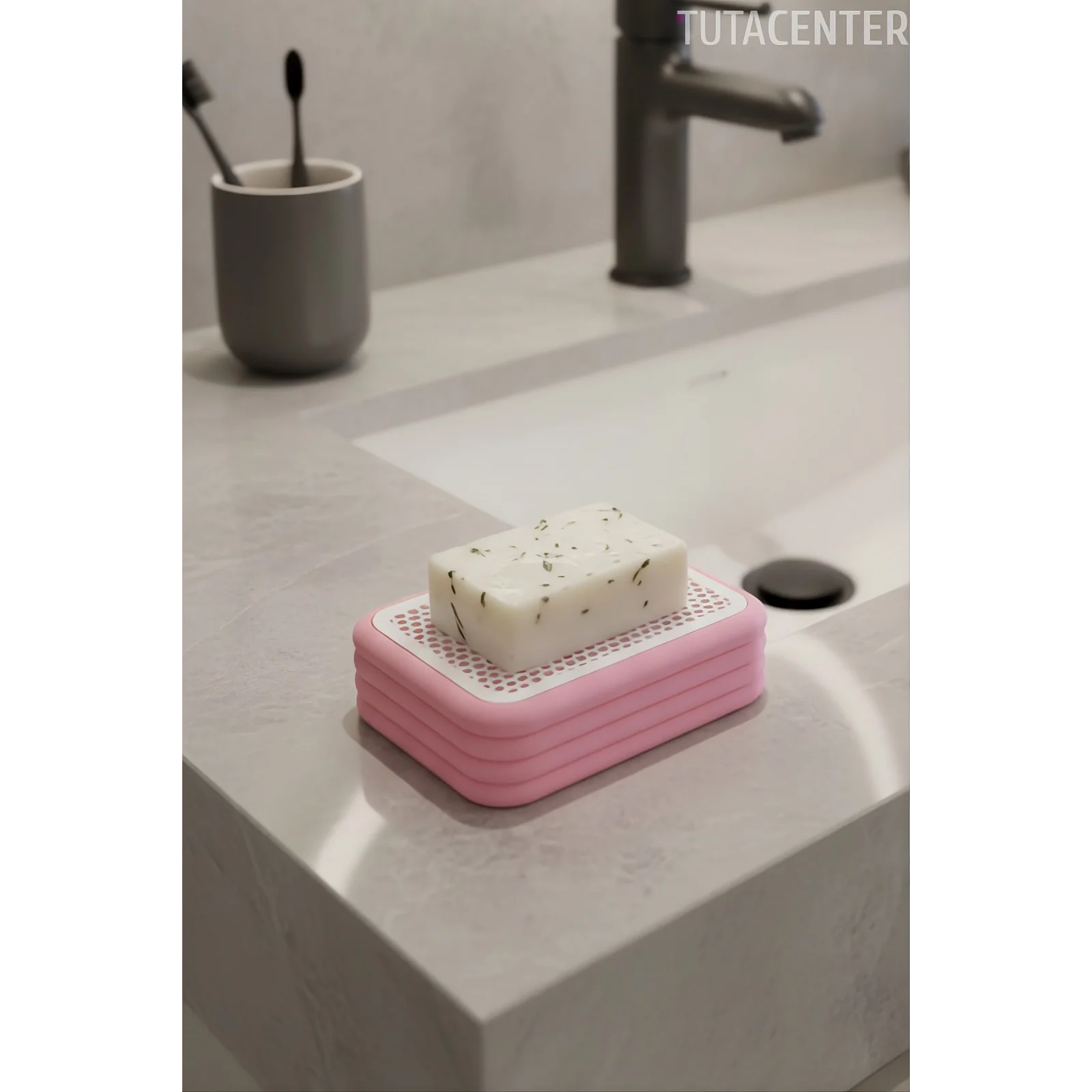 Katı Sabunluk Plastik Banyo Sabunluğu Lavabo İçin Pratik Sabunluk - Mutfak Süngerliği - Süngerlik