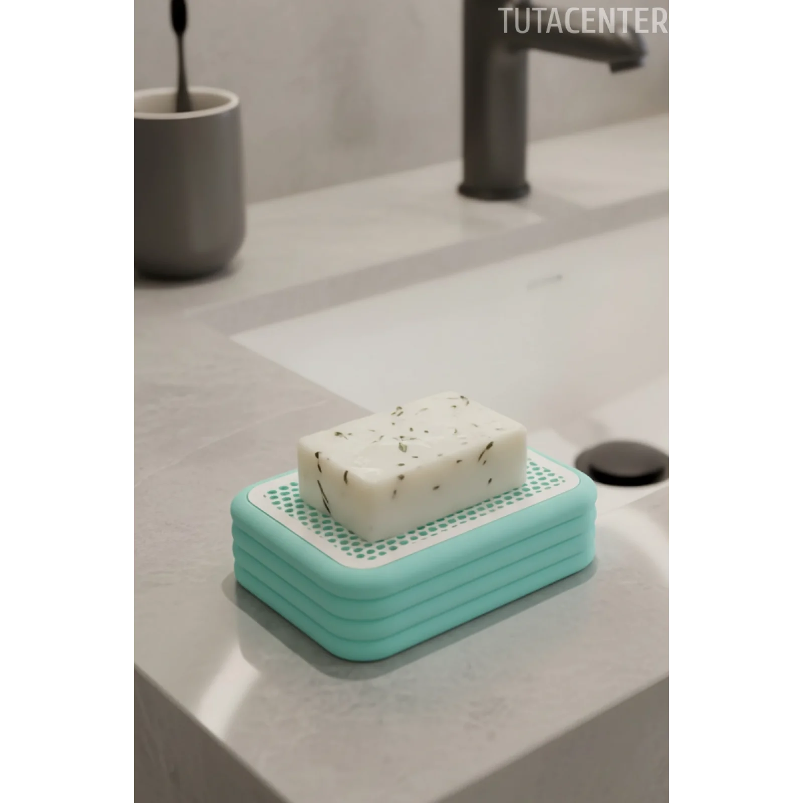 Katı Sabunluk Plastik Banyo Sabunluğu Lavabo İçin Pratik Sabunluk - Mutfak Süngerliği - Süngerlik