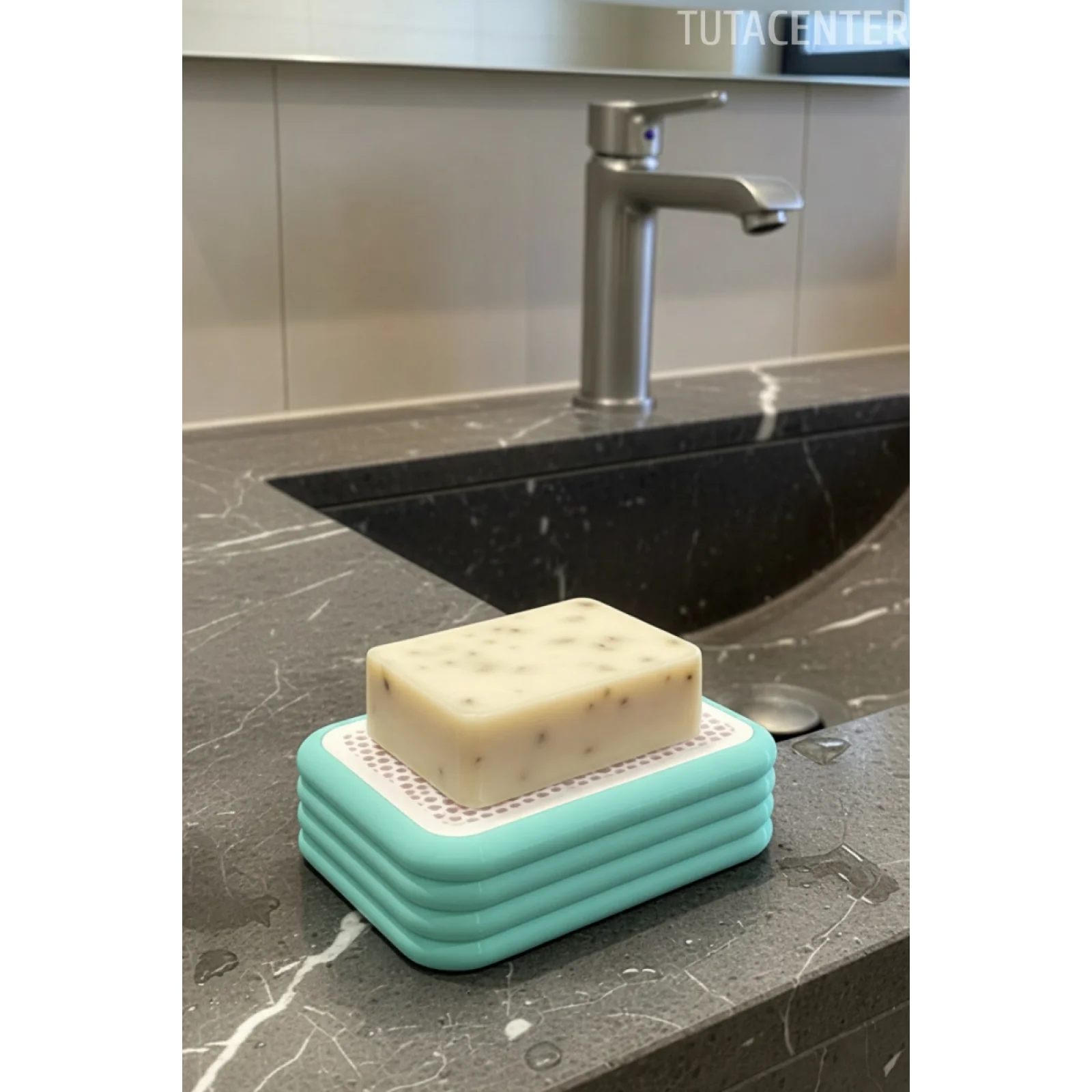 Katı Sabunluk Plastik Banyo Sabunluğu Lavabo İçin Pratik Sabunluk - Mutfak Süngerliği - Süngerlik