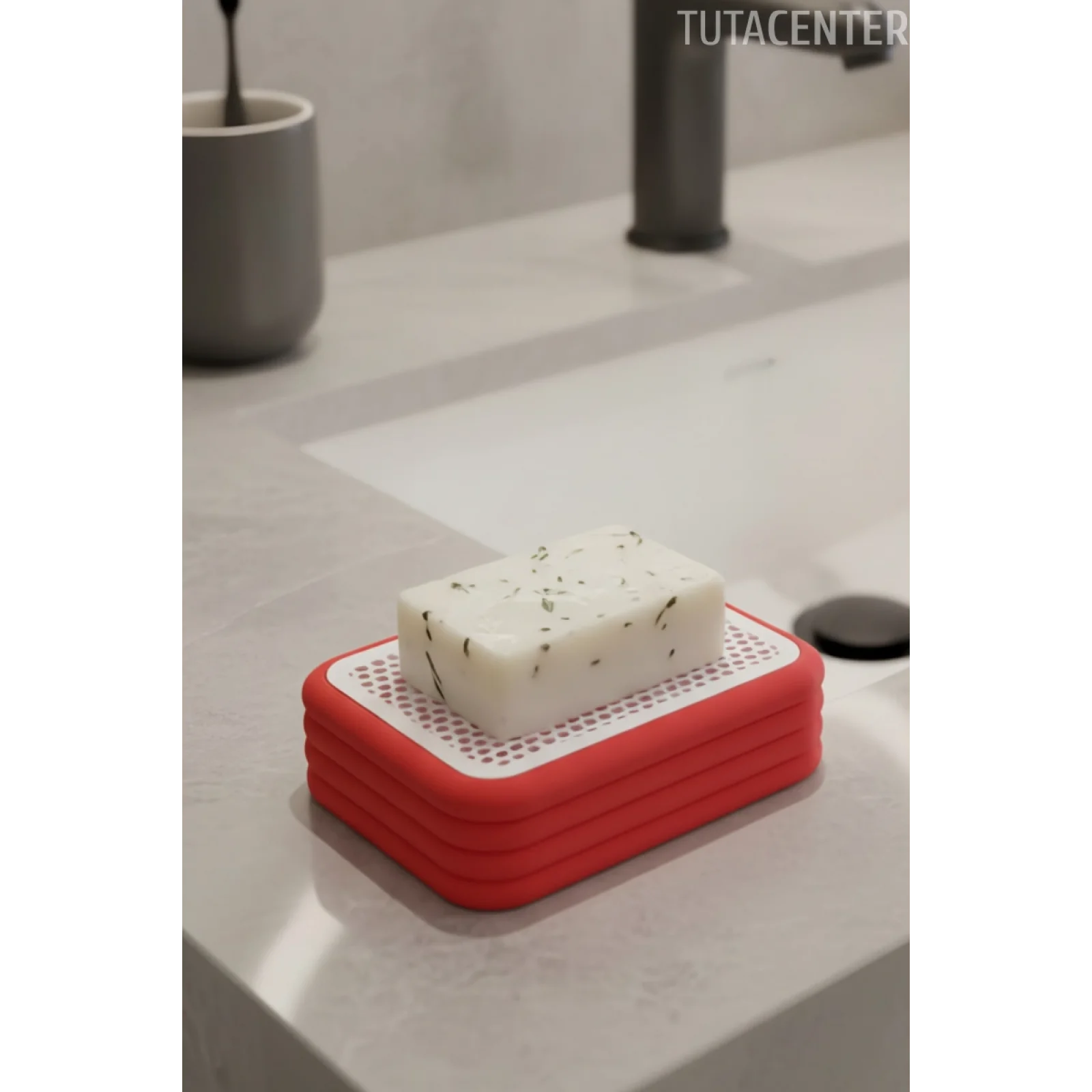 Katı Sabunluk Plastik Banyo Sabunluğu Lavabo İçin Pratik Sabunluk - Mutfak Süngerliği - Süngerlik