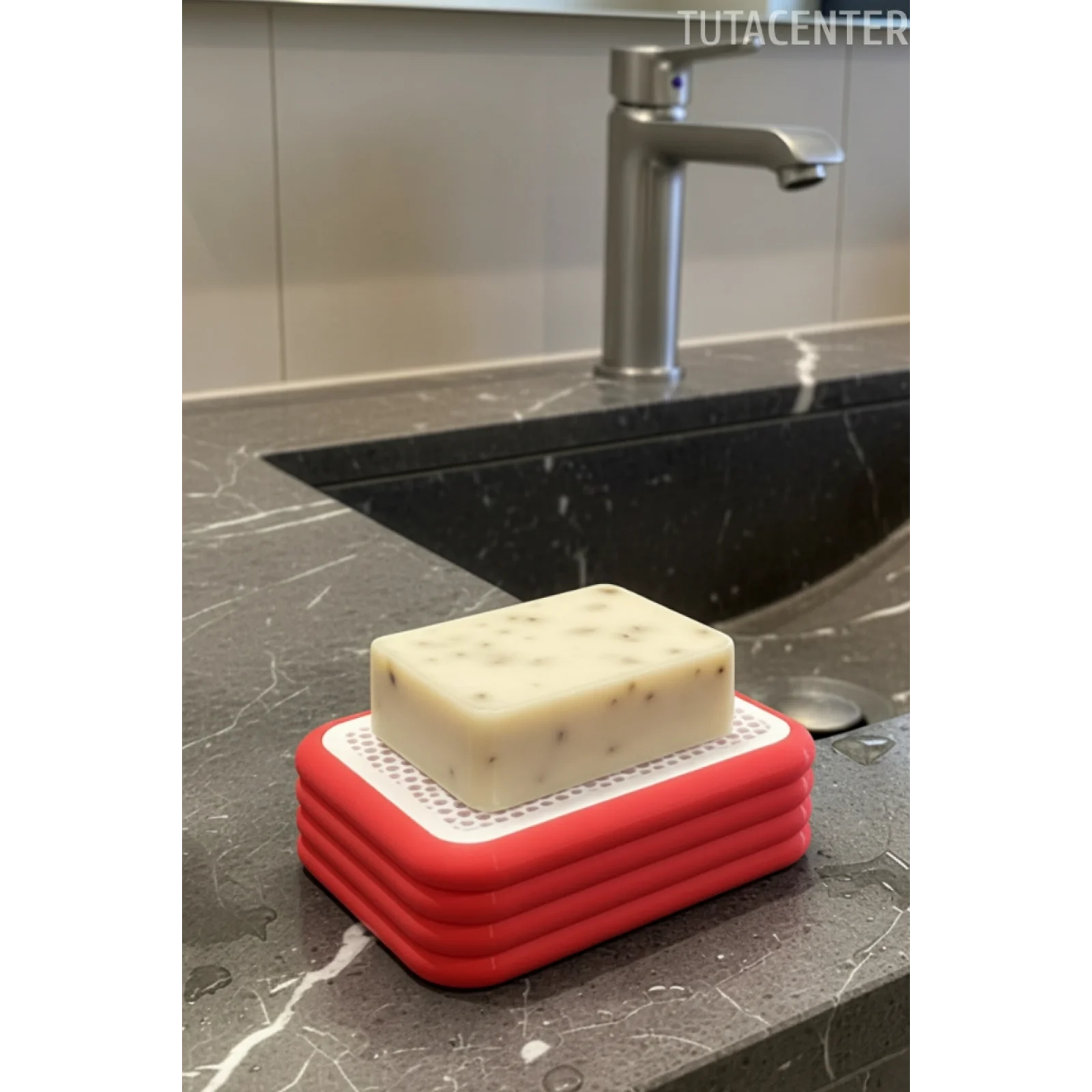 Katı Sabunluk Plastik Banyo Sabunluğu Lavabo İçin Pratik Sabunluk - Mutfak Süngerliği - Süngerlik