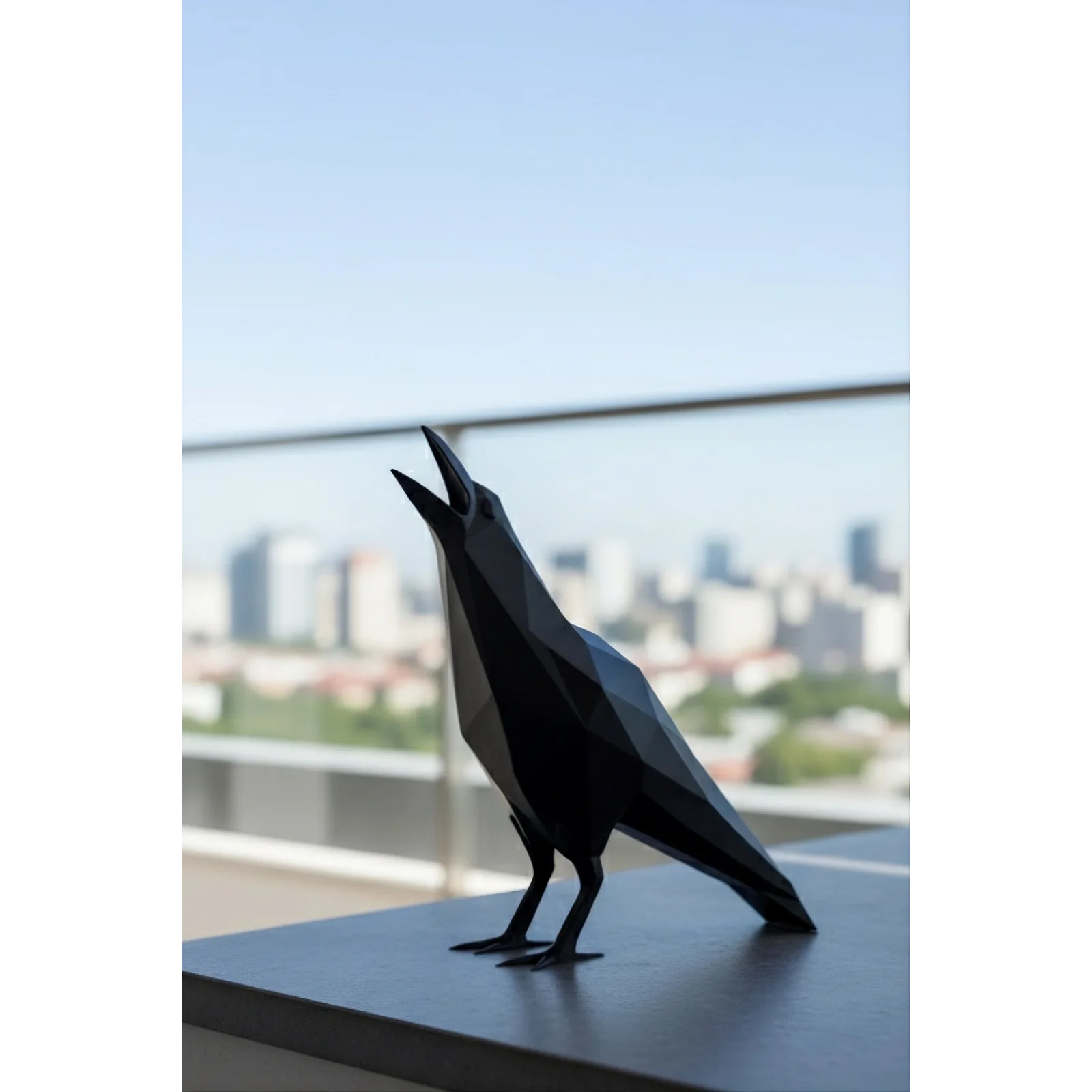 Dekoratif Karga Figürü Güvercin Kovucu | Balkon Kuş Kovucu Siyah Plastik Kuzgun Biblo 15x16 cm Gerçekçi Tasarım