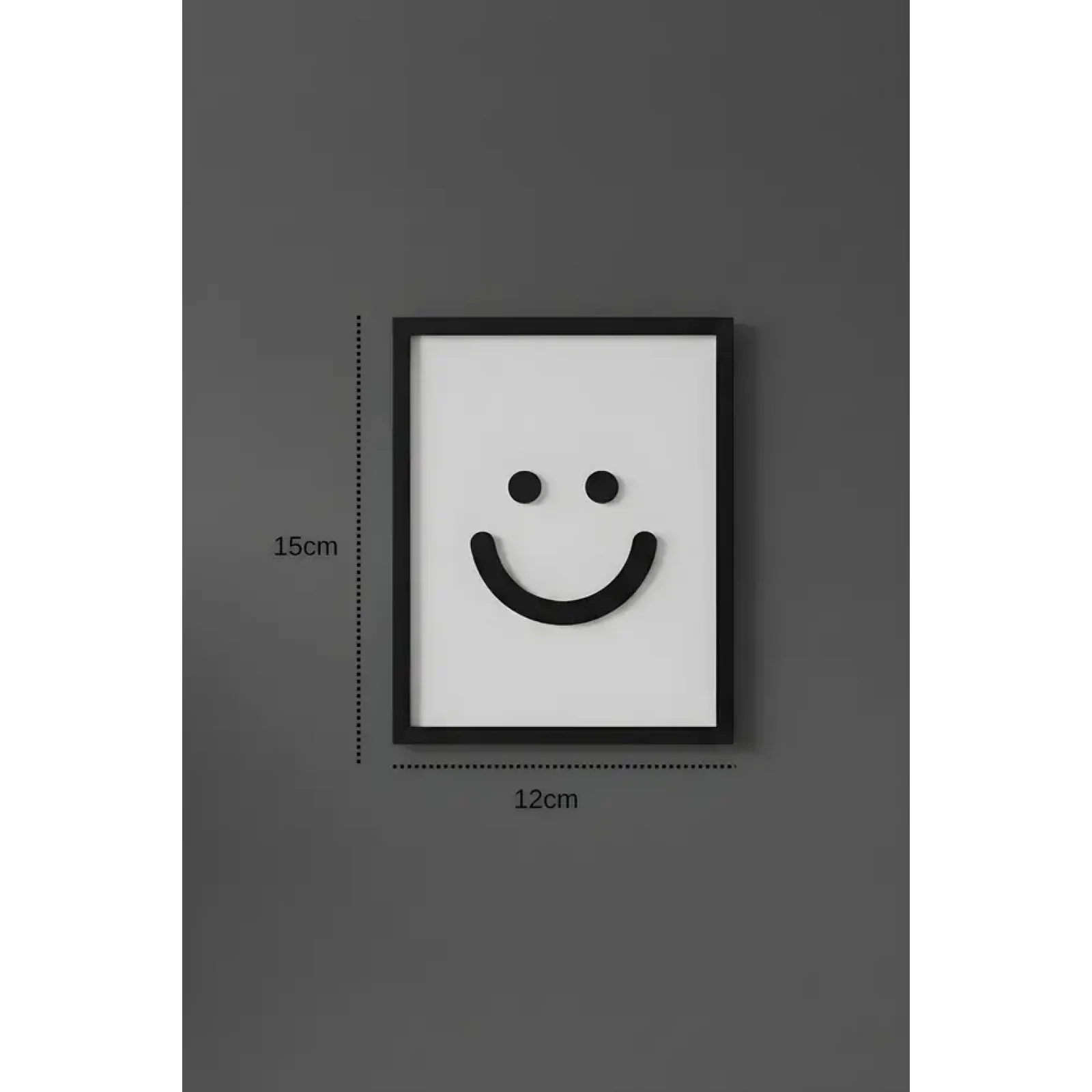 Minimal Gülen Yüz Tablo 12x15 cm | Dekoratif Duvar Süsü | Modern Emoji Tablo | Ev & Ofis Dekorasyonu