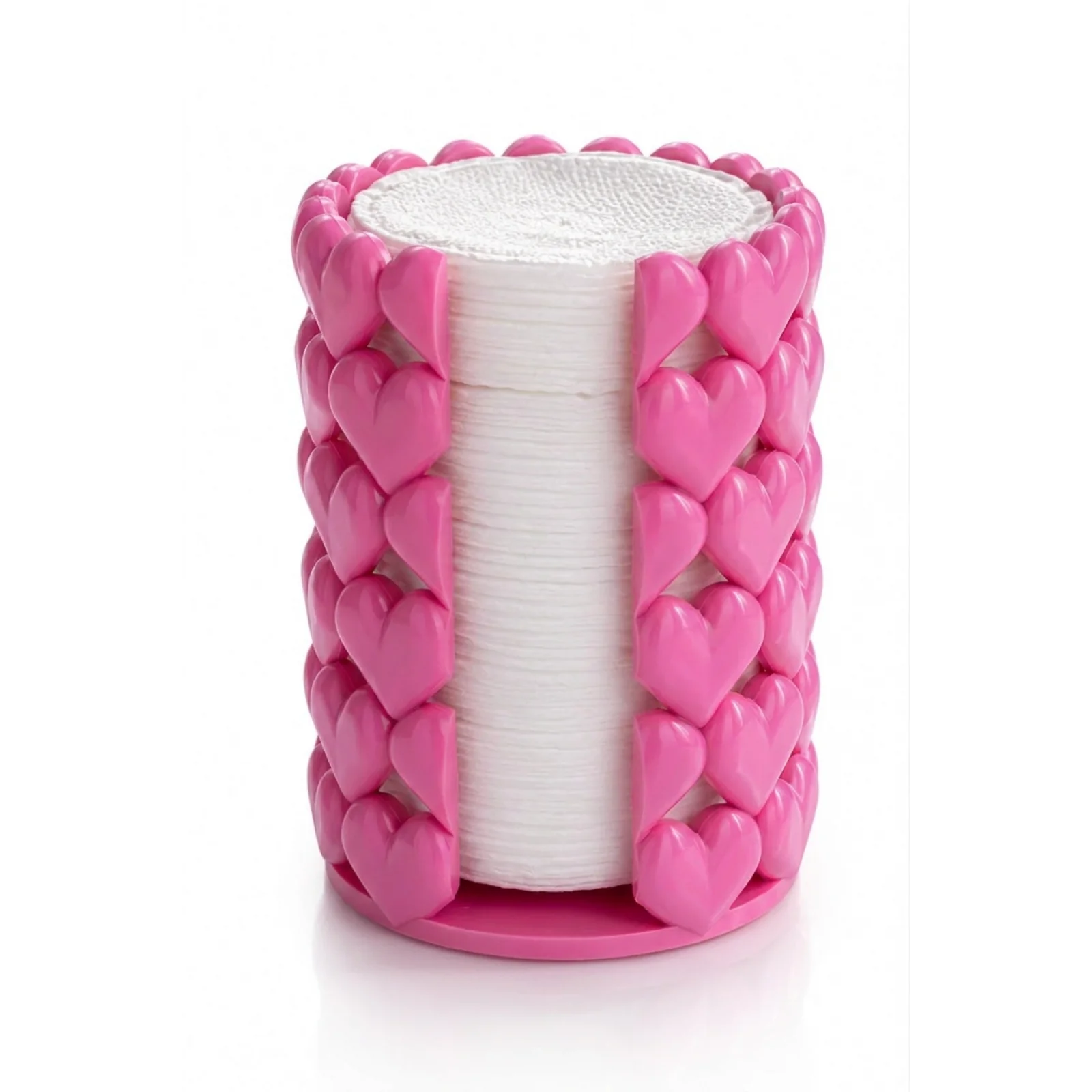 Kalpli Makyaj Temizleme Pamuğu Kabı Plastik Pamukluk Organizer 10 cm Kozmetik Düzenleyici