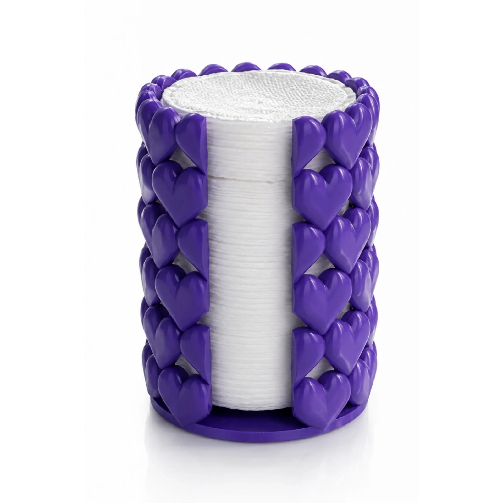 Kalpli Makyaj Temizleme Pamuğu Kabı Plastik Pamukluk Organizer 10 cm Kozmetik Düzenleyici
