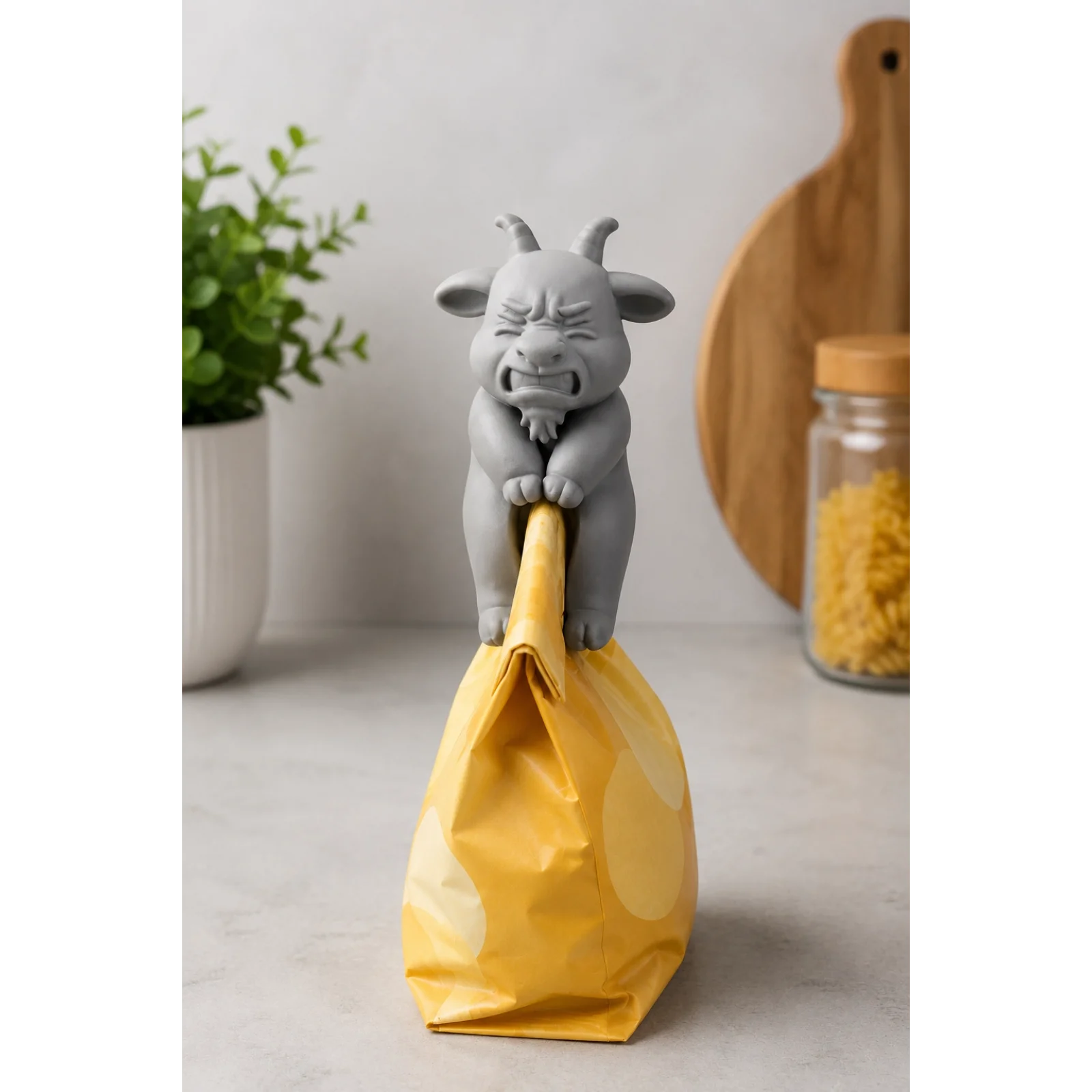 Paket Poşet Klipsi - Magnetli Buzdolabı Poşeti Mandalı Klipsi - Paket Kilidi Plastik Klips Keçi Hayvan Figürlü