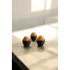 Modern desenli 3lü siyah plastik yumurtalık seti, şık ve kullanışlı.