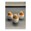 3lü Modern Desenli Yumurtalık Seti Beyaz