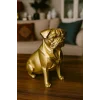 Pug Köpek Dekoratif Biblo - Gold (Altın Renk) 20CM - PLASTİK Premium Biblo Modeli