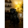 Pug Köpek Dekoratif Biblo - (Siyah Renk) 20CM - PLASTİK Premium Biblo Modeli