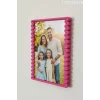 Dalga Desenli Pembe Plastik Duvar Çerçevesi 10x15 cm | Yatay ve Dikey Kullanıma Uygun