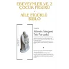 Ebeveynler ve 2 Çocuk Figürü, Aile Figürlü Biblo 10CM ( Dekoratif Anne ve Baba, 2 Çocuk Biblo )