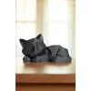 Uyuyan Sevimli Kedi Biblosu – Geometrik Tasarım, 20 cm, Dekoratif Kedi Figürü