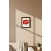 Minimal Dudak Tablo 12x15 cm | Dekoratif Duvar Süsü | Modern Kırmızı Lips Emoji Tablo | Estetik Ev & Ofis Dekoru