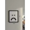 Minimal Üzgün Surat Tablo 12x15 cm | Dekoratif Duvar Süsü | Modern Emoji Tablo | Ev & Ofis Dekorasyonu