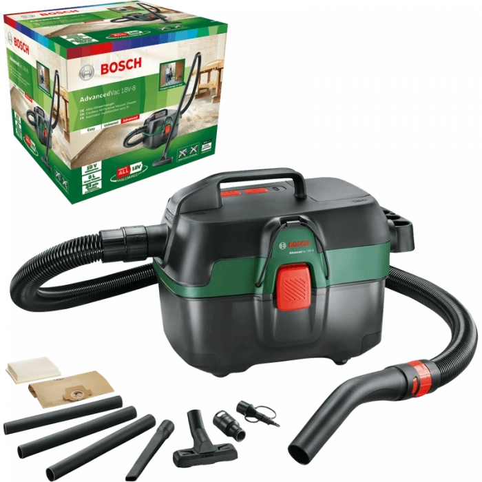 Islak ve Kuru Elektrikli Süpürge | AdvancedVac 18V-8