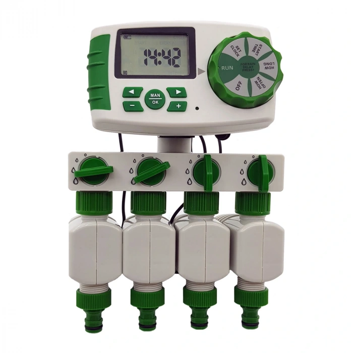 Akyol Garden Dört Çıkışlı Dört Selenoid Valflı Dijital Bahçe Sulama Bilgisayarı Timer