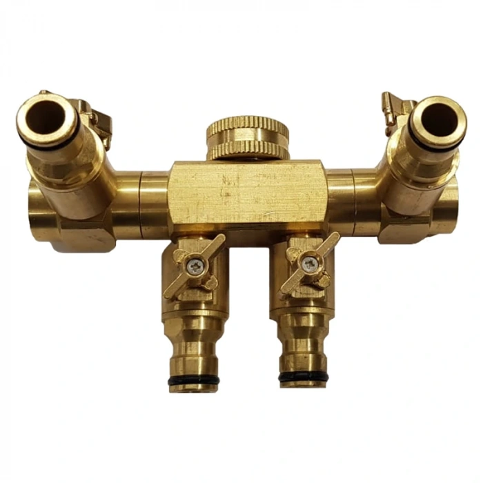 Akyol Garden Pirinç Dört Çıkışlı Bahçe Sulama Musluk Bağlantısı