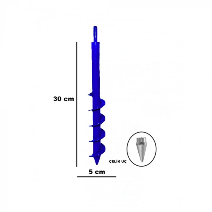 Akyol Matkap Toprak Burgu Ucu Fide Fidan Çiçek Dikme 30cmx5cm