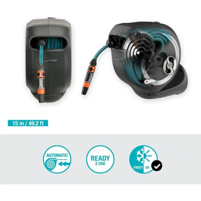 Gardena 18602 Duvara Monte Hortum Makarası RollUp S 15 M