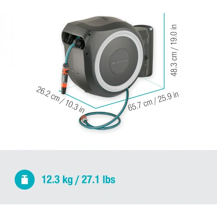 Gardena 18632 Duvara Monte Otomatik Hortum Makarası XL 35 M