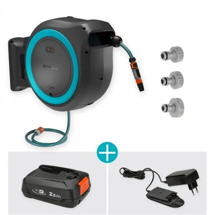 Gardena 18645 Akülü Duvara Monte Hortum Kutusu Powerroll XXl Seti 40 M