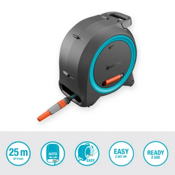 Gardena 18695 Otomatik Hortum Makarası Seti 25mt