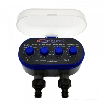 Akyol Garden Çift Çıkışlı Manuel Otomatik Bahçe Sulama Saati Bilgisayarı Timer