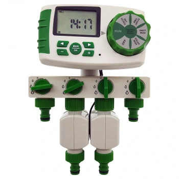 Akyol Garden Dört Çıkışlı İki Selenoid Valflı Dijital Bahçe Sulama Bilgisayarı Timer