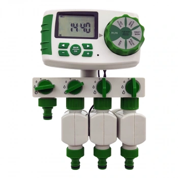 Akyol Garden Dört Çıkışlı Üç Selenoid Valflı Dijital Bahçe Sulama Bilgisayarı Timer