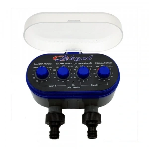 Akyol Garden Çift Çıkışlı Manuel Otomatik Bahçe Sulama Saati Bilgisayarı Timer