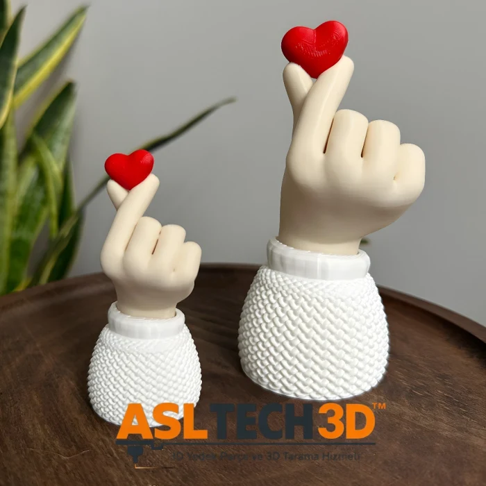 Kalp Tutan El Sevimli Hediyelik, 9cm-14cm 2li Biblo Seti,