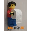 Lego Adam Tuvalet Kağıdı Tutucu - Büyük Boy - Tuvalet Kağıdı Tutucu Tuvalet Kağıtlığı Saçlı Model