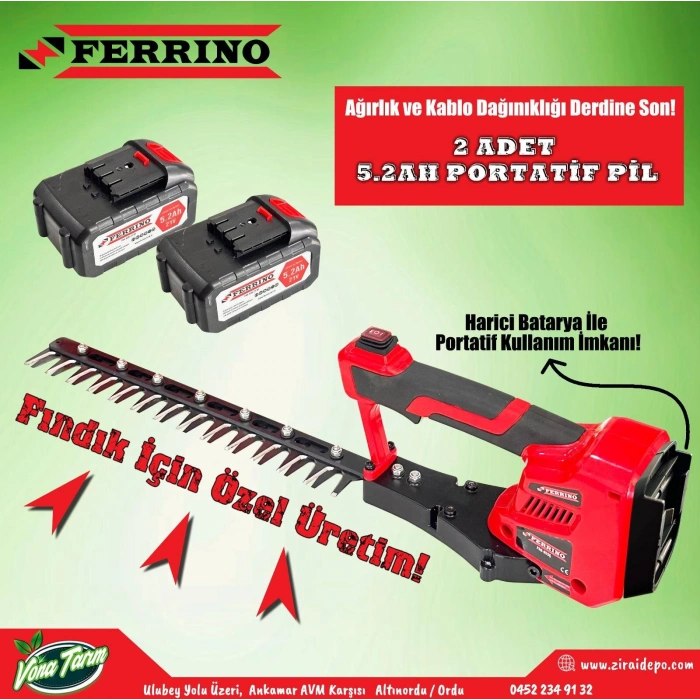FERRİNO FINDIK IŞKIN SÜRGÜN ALMA MAKİNASI (2 AD 5.2 AH PİL)