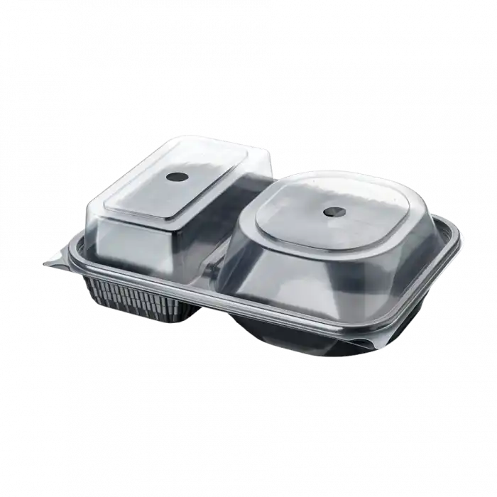 2 Bölmeli Hamburger Kabı Tepsi