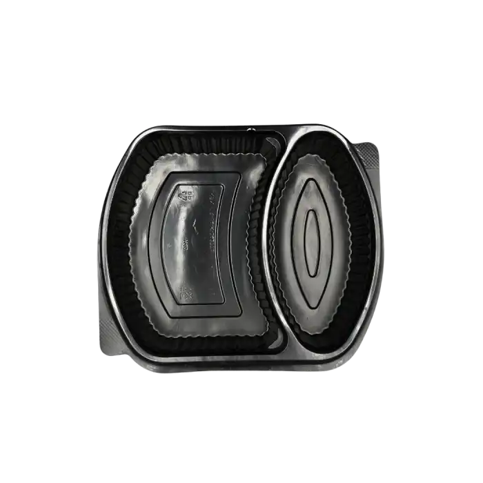 SİYAH 2 GÖZ MİKRODALGA TEPSİ (KAPAKSIZ)