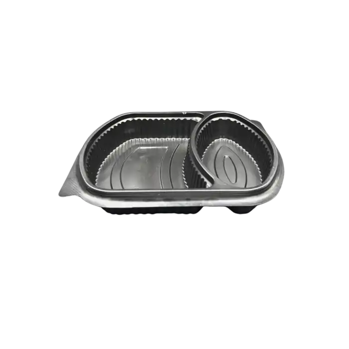 SİYAH 2 GÖZ MİKRODALGA TEPSİ (KAPAKSIZ)