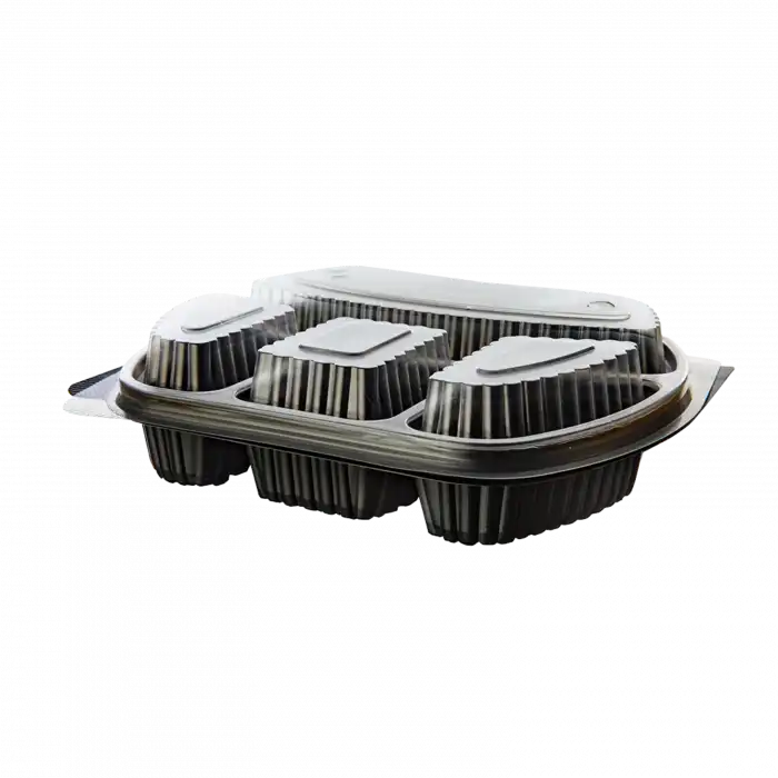 SİYAH 4 GÖZ MİKRODALGA TEPSİ (KAPAKSIZ)