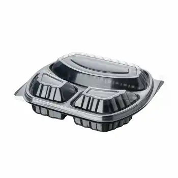 SİYAH 3 GÖZ MİKRODALGA TEPSİ (KAPAKSIZ)