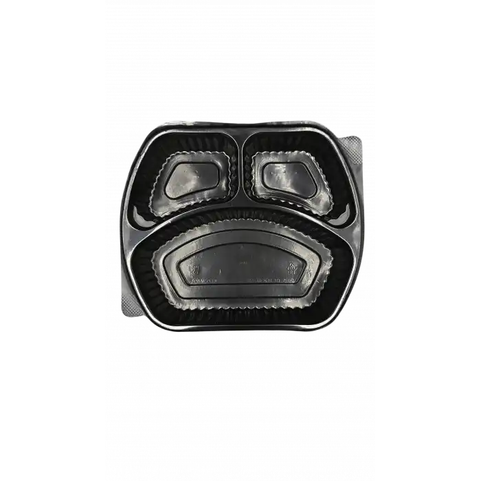 SİYAH 3 GÖZ MİKRODALGA TEPSİ (KAPAKSIZ)