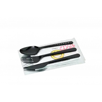 7Li Çatal Kaşık Seti (Siyah)