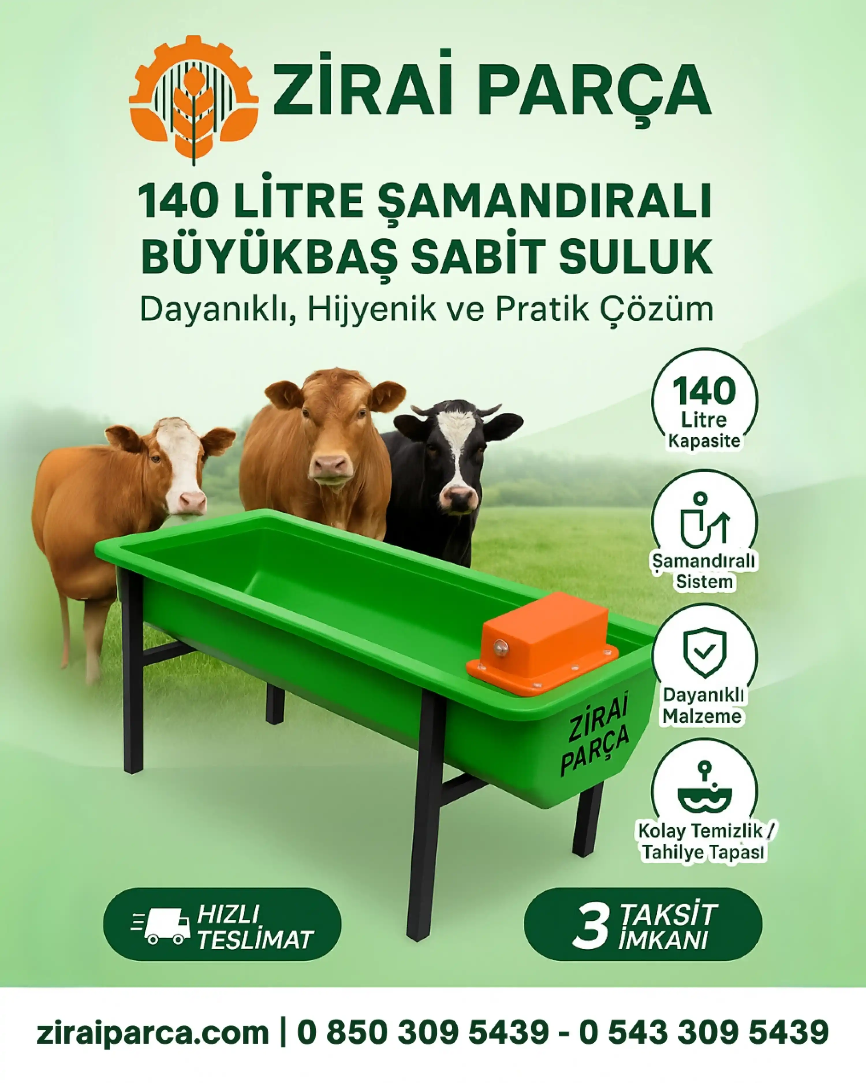 140 Litre Şamandıralı Büyükbaş Sabit Suluk
