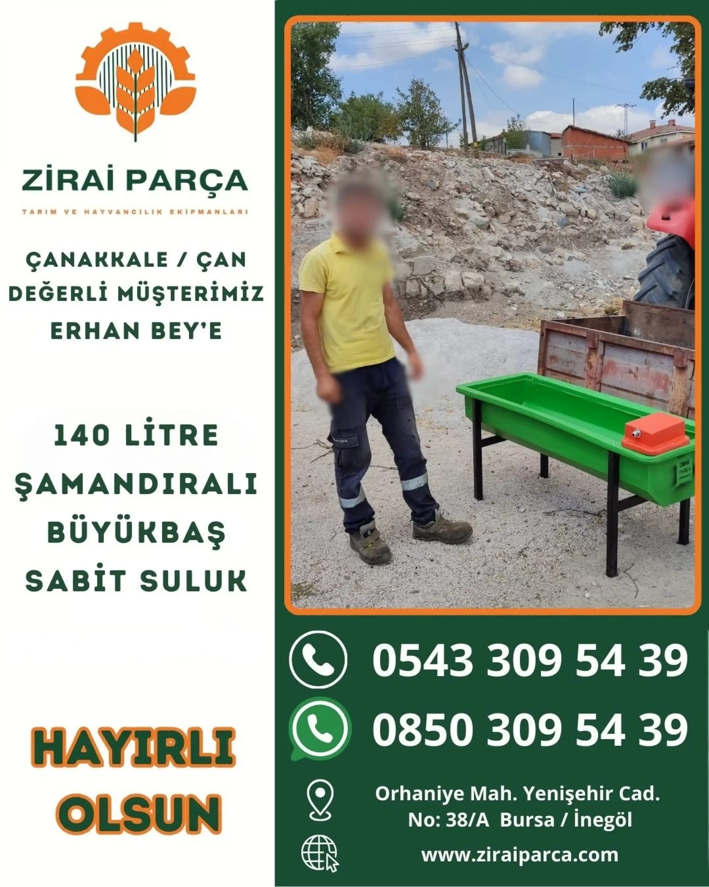 140 Litre Şamandıralı Büyükbaş Sabit Suluk