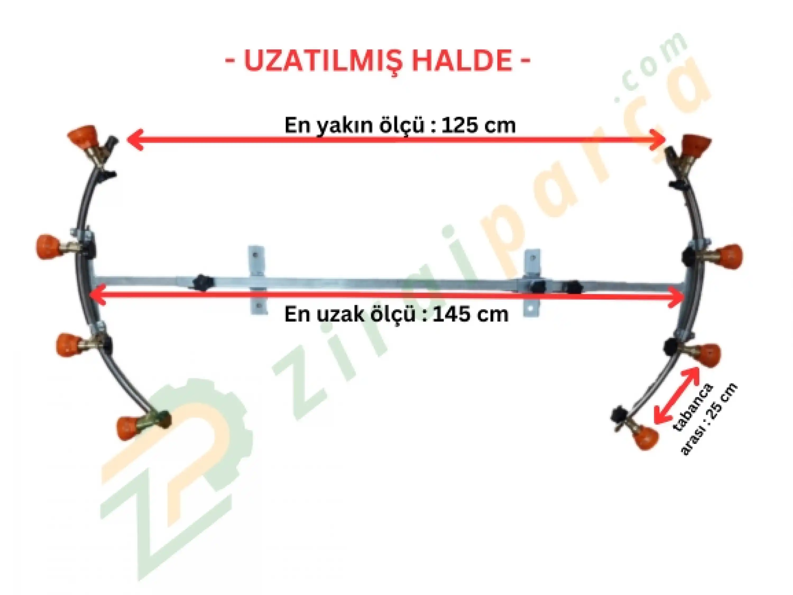 4 + 4 Başlıklı Hilal Tip İlaçlama Makina Aparatı - İlaçlama Makinası
