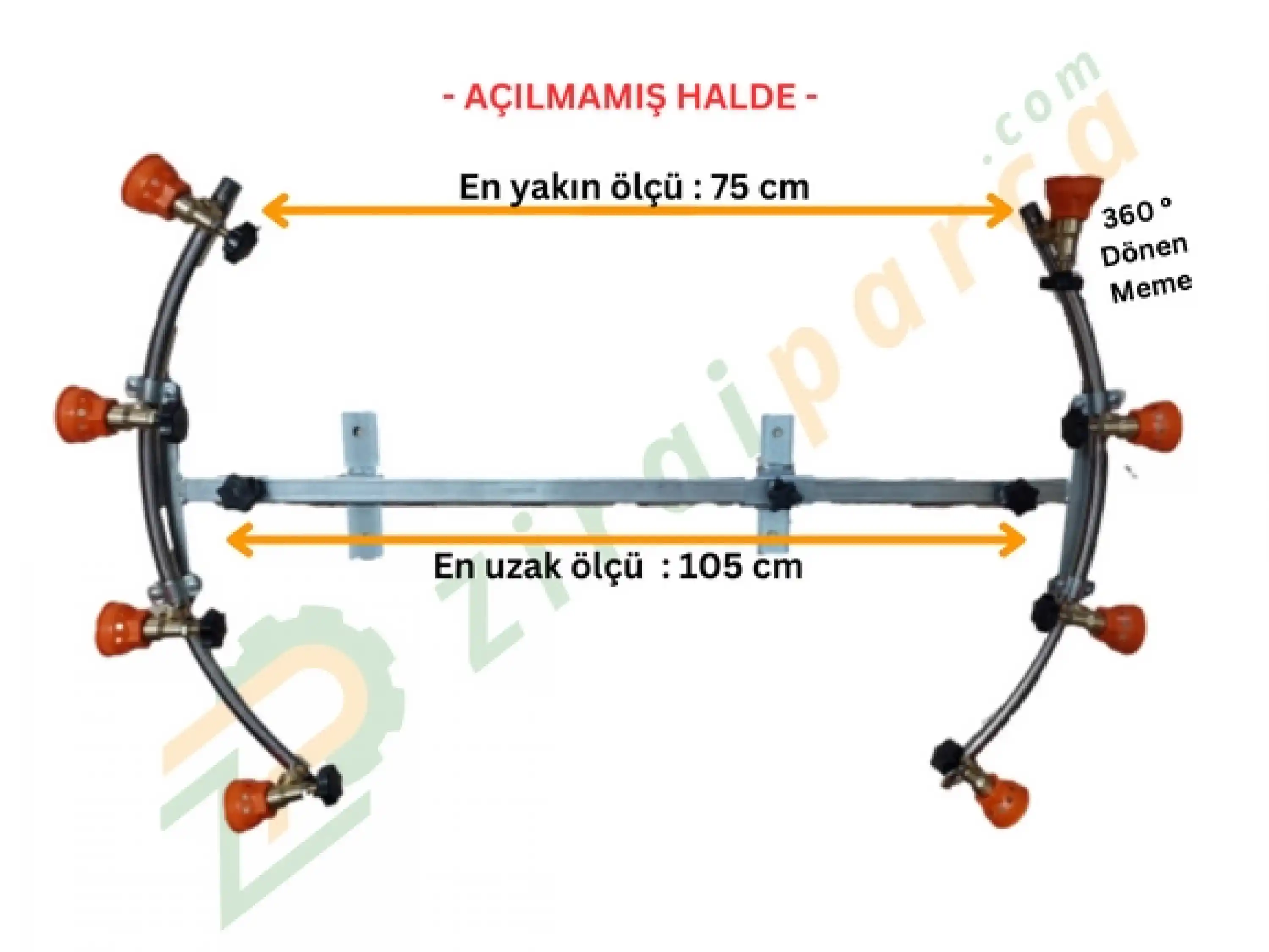 4 + 4 Başlıklı Hilal Tip İlaçlama Makina Aparatı - İlaçlama Makinası