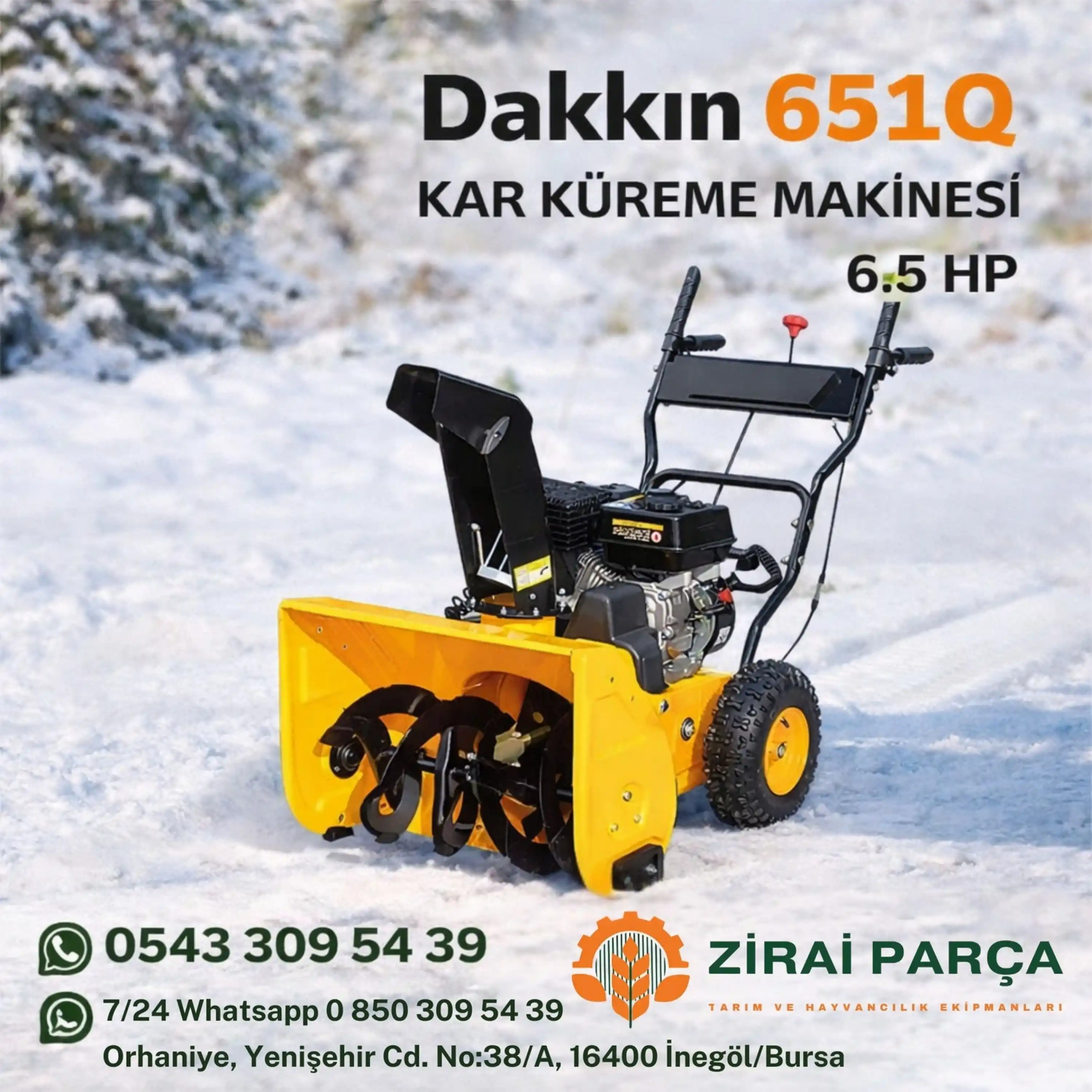 Dakkın 651Q Kar Küreme Makinesi 6.5 HP