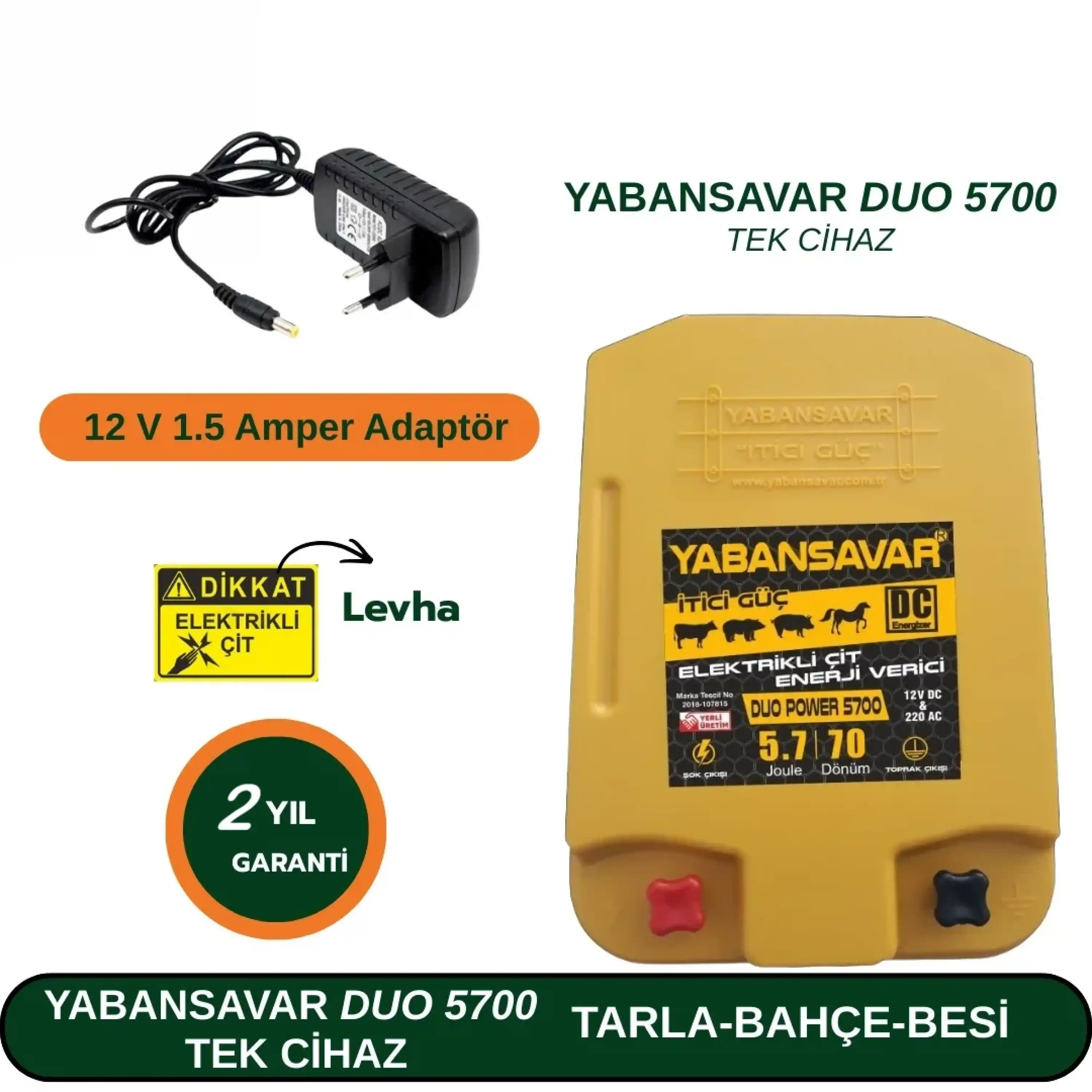 YabanSavar DUO Power 5700 Elektrikli Çit Cihazı – Tek Cihaz